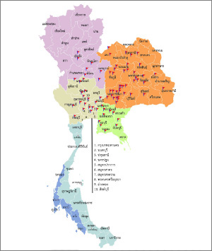 ภาพแผนที่สาขาของปึงหงี่เชียงในประเทศไทย